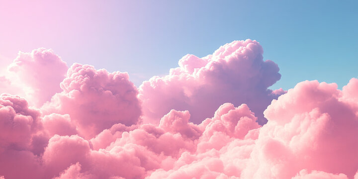 Dreamy Pink Clouds: A cloudy sky filled with cotton candy pink clouds