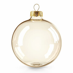 Transparent glass Christmas bauble isolated on white background, holiday decor and design, Merry Christmas and Happy Holidays