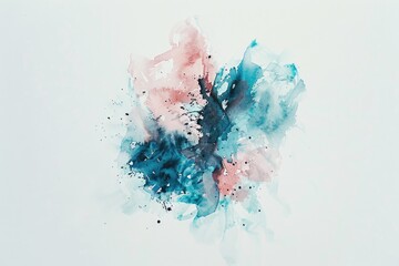 A blue and pink flower on a white surface, ideal for use in design projects or as a decorative element