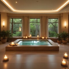 A Serene Spa Retreat With Soft Luxurious And A Peaceful High Professional Clear