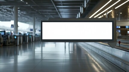 Blank Digital Signage in Airport Terminal