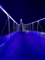 suspension bridge at night