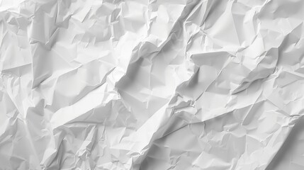 Fototapeta premium Crumpled white paper texture, generative ai