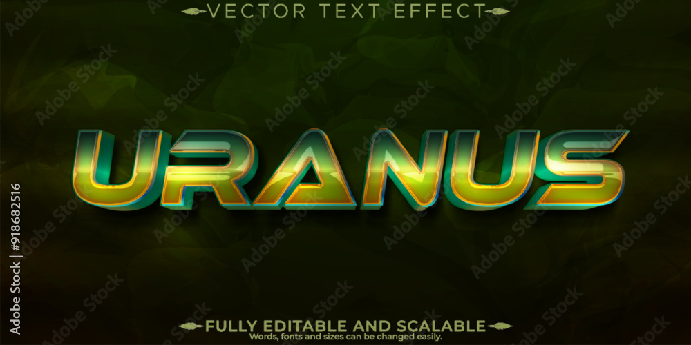 Wall mural Uranus editable text effect, editable space and planet text style