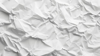 Obraz premium Crumpled white paper texture, generative ai