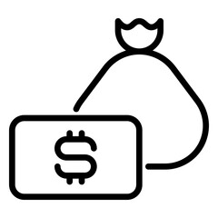 Money icon, line icon style