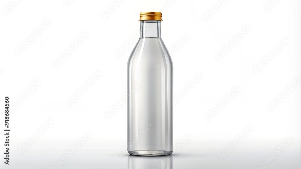 Wall mural a clear bottle with a gold cap