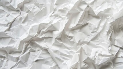 Obraz premium Crumpled white paper texture, generative ai