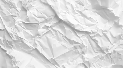 Fototapeta premium Crumpled white paper texture, generative ai