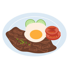 Filipino breakfast dish Beef Tapa Tapsilog