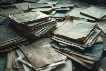 A collection of vintage books stacked on a wooden table, ready for study or display
