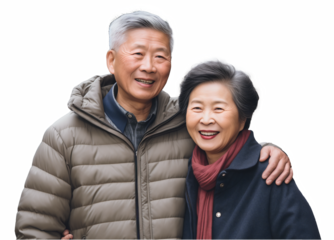 A Asian senior couple