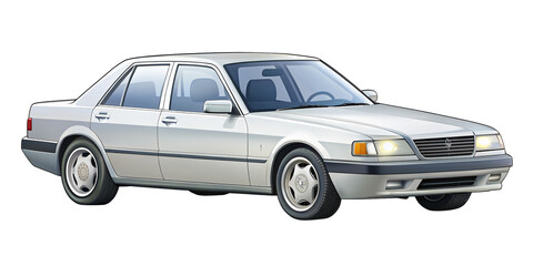 Professional Car Sedan Image on Transparent Background for Transportation