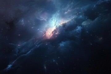 Obraz premium Glowing Nebula and Stars in the Cosmos