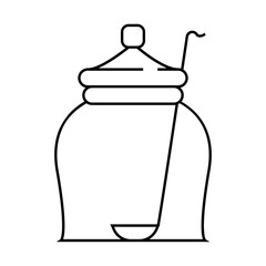 clear glass olive jar lid line icon vector. clear glass olive jar lid sign. isolated contour symbol black illustration