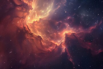 Fototapeta premium Nebula, an ethereal expanse of glowing gas and dust in the cosmos.