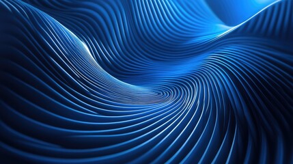 Naklejka premium A blue wave with a lot of lines. The lines are very thin and the color is very dark