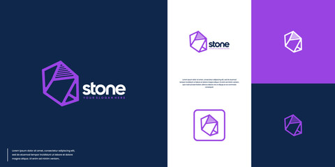 abstract diamond logo, with minimalist line art style, vector graphic design.