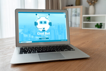 Fototapeta premium Chatbot software application for modish online business that automatically reply to customer questions