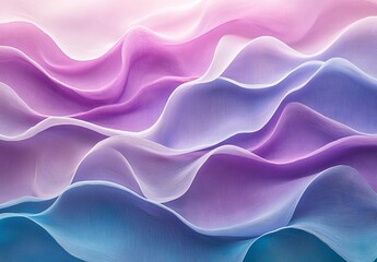 Obraz premium Soft, wave-like patterns that flow organically across the canvas, with gentle gradients of pastel purples and blues