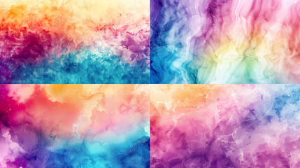 Dynamic watercolor washes of ethereal auroras, bright and bold gradients, seamless blending, high-quality digital paper 