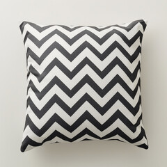 Decorative Pillow with Chevron Pattern on a Minimalist Background for Home Decor