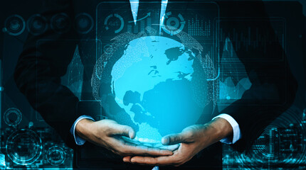 Data Analysis for Business and Finance Concept. interface showing future computer technology of profit analytic, online marketing research and information report for digital business strategy. uds