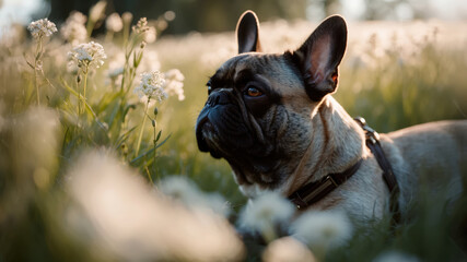 Evening Meditation with a Furry Friend in the Meadow