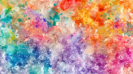 Rich watercolor splatter, bright and bold hues, seamless texture, high-quality digital paper for artistic and energetic backgrounds 