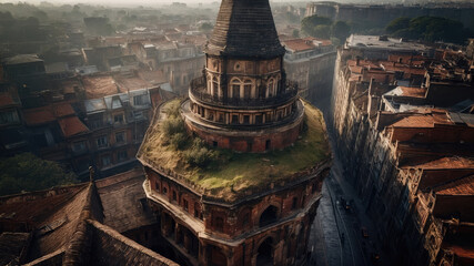 Fototapeta premium Eternal Sunrise Over an Ancient Cityscape