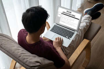 Obraz premium Online application form for modish registration on the internet website