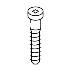 screw boards assembly line icon vector. screw boards assembly sign. isolated contour symbol black illustration