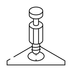 insert metal screw assembly furniture line icon vector. insert metal screw assembly furniture sign. isolated contour symbol black illustration