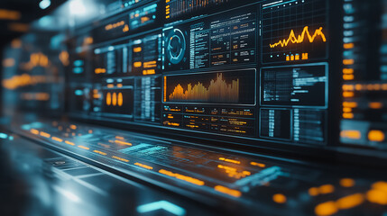 Advanced financial planning in a high-tech, futuristic office setting