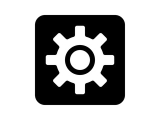 角丸正方形シンプル歯車設定アイコンB：角丸8歯黒