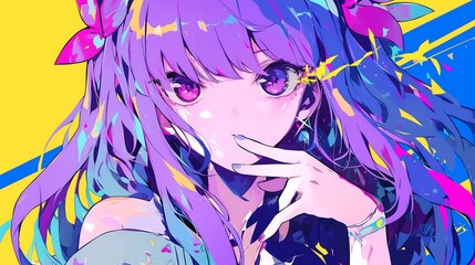 Naklejka premium bautifull anime girl