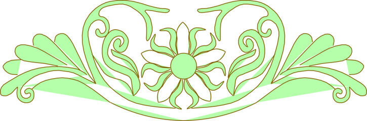 Vector sketch illustration silhouette design detail ornate vintage classic floral ornament