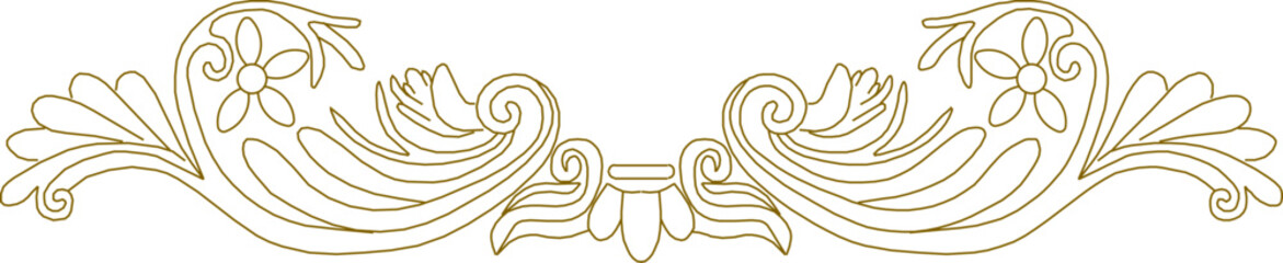 Vector sketch illustration silhouette design detail ornate vintage classic floral ornament 