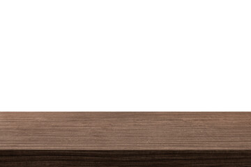 empty wooden table top in foreground isolated on background with clipping path. used for template mock up for display or montage products. showing your objects or mounting. wooden counter.