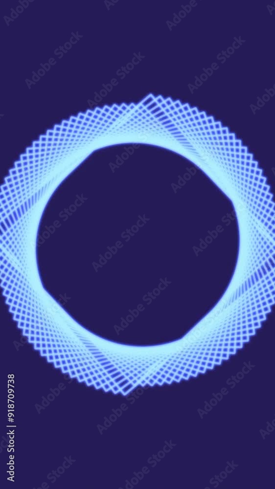 Wall mural neon hexagons abstract motion background. seamless loop design. video animation. blue hexagons