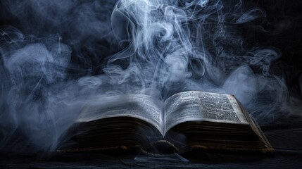 Antique Book Swathed in Smoky Haze