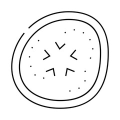 cut eggplant line icon vector. cut eggplant sign. isolated contour symbol black illustration