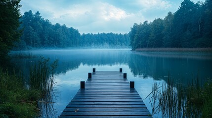 a dock in the middle of a body of water