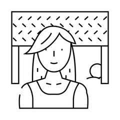 volleyball female sport line icon vector. volleyball female sport sign. isolated contour symbol black illustration