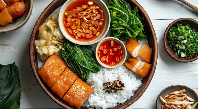 Nasi Ulam - traditional Malaysian food