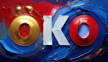 Colorful Abstract Art Featuring the Word OKO