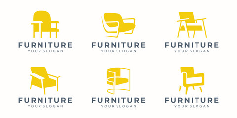 silhouette furniture chair logo design bundle inspiration.