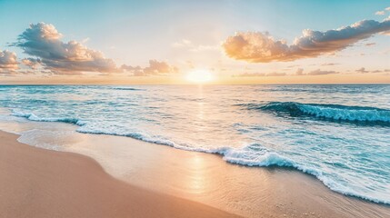 the sun is setting over the ocean waves