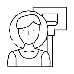 basketball female sport line icon vector. basketball female sport sign. isolated contour symbol black illustration