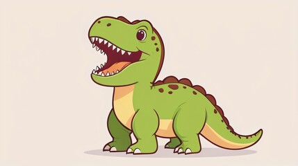 Fototapeta premium simple cute dino cartoon illustration